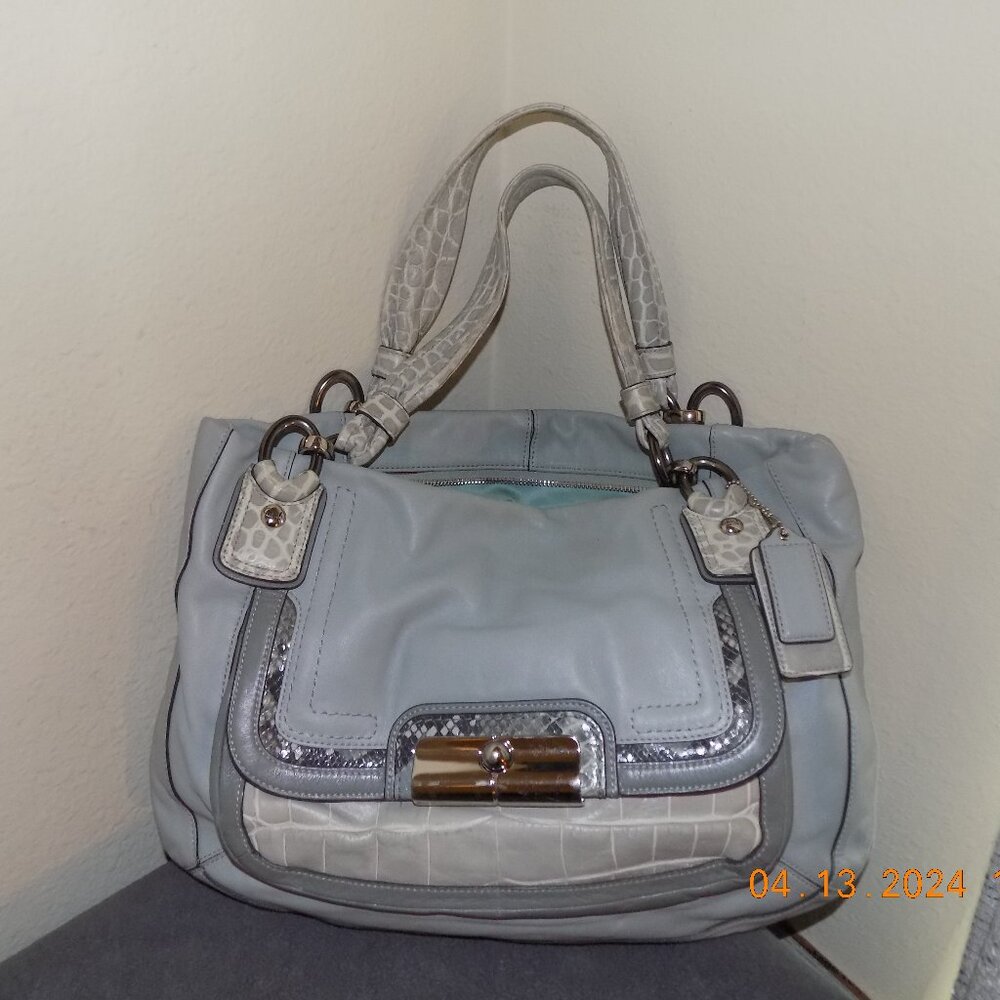 Coach Gray and Silver Women's Bag